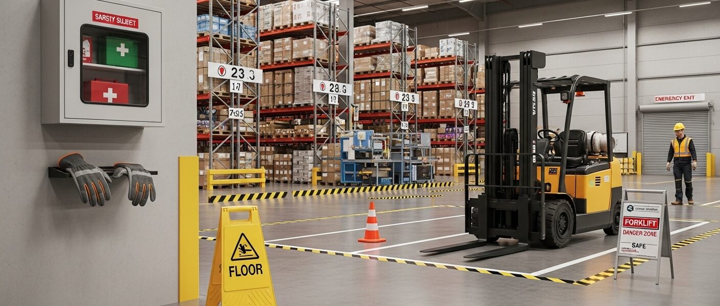 bezpieczeństwo i bhp w halach logistycznych