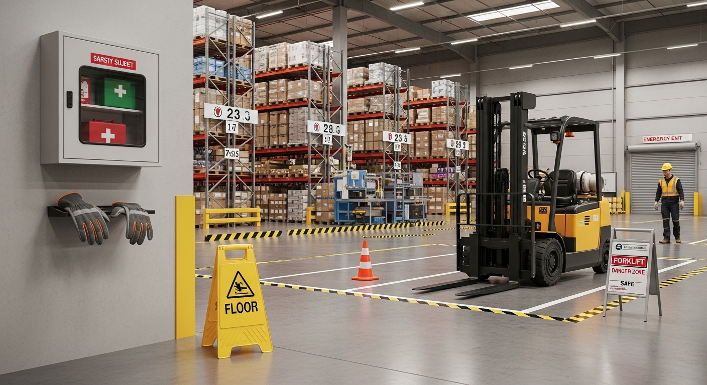 bezpieczeństwo i bhp w halach logistycznych